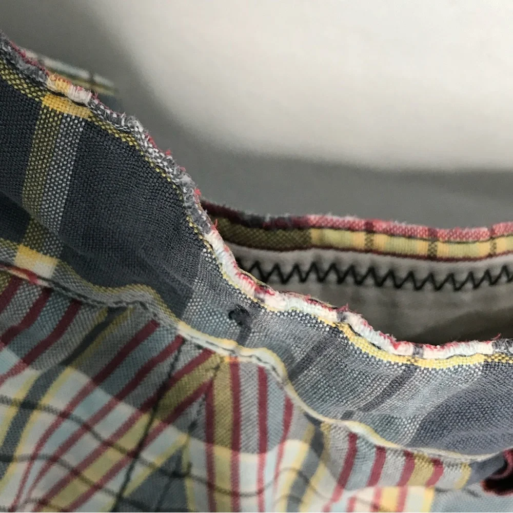 Nautica Clipper Men's 36 Relaxed Fit Flat Front Casual Shorts Blue White Plaid - Picture 7 of 12